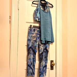 Lululemon Set: Twist & Toil tank and On Pace 31" Crop Leggings:Sun Dazed Multi